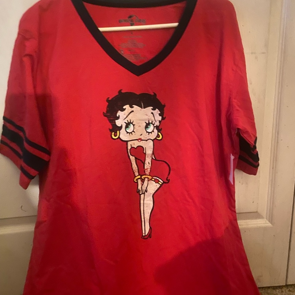 Betty Boop Red V-Neck T-Shirt